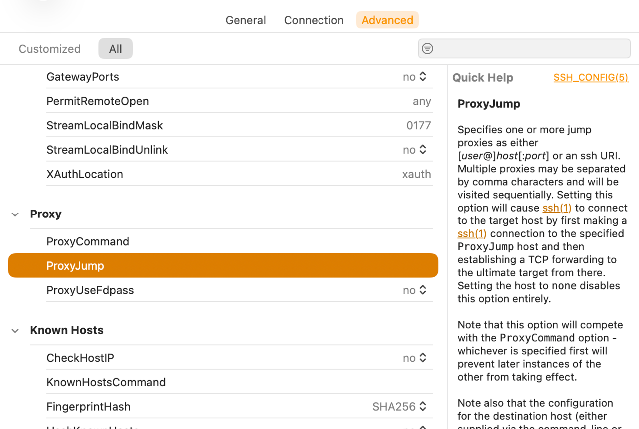 Advanced options editor